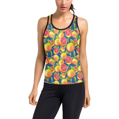 Grapefruit Pattern Print Design GF04 Women's Racerback Tank Top