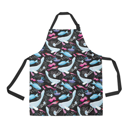 Manatee Pattern Print Design 02 Apron with Pocket