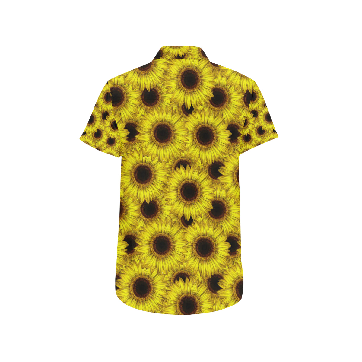 Sunflower Pattern Print Design SF011 Men's Short Sleeve Button Up Shirt