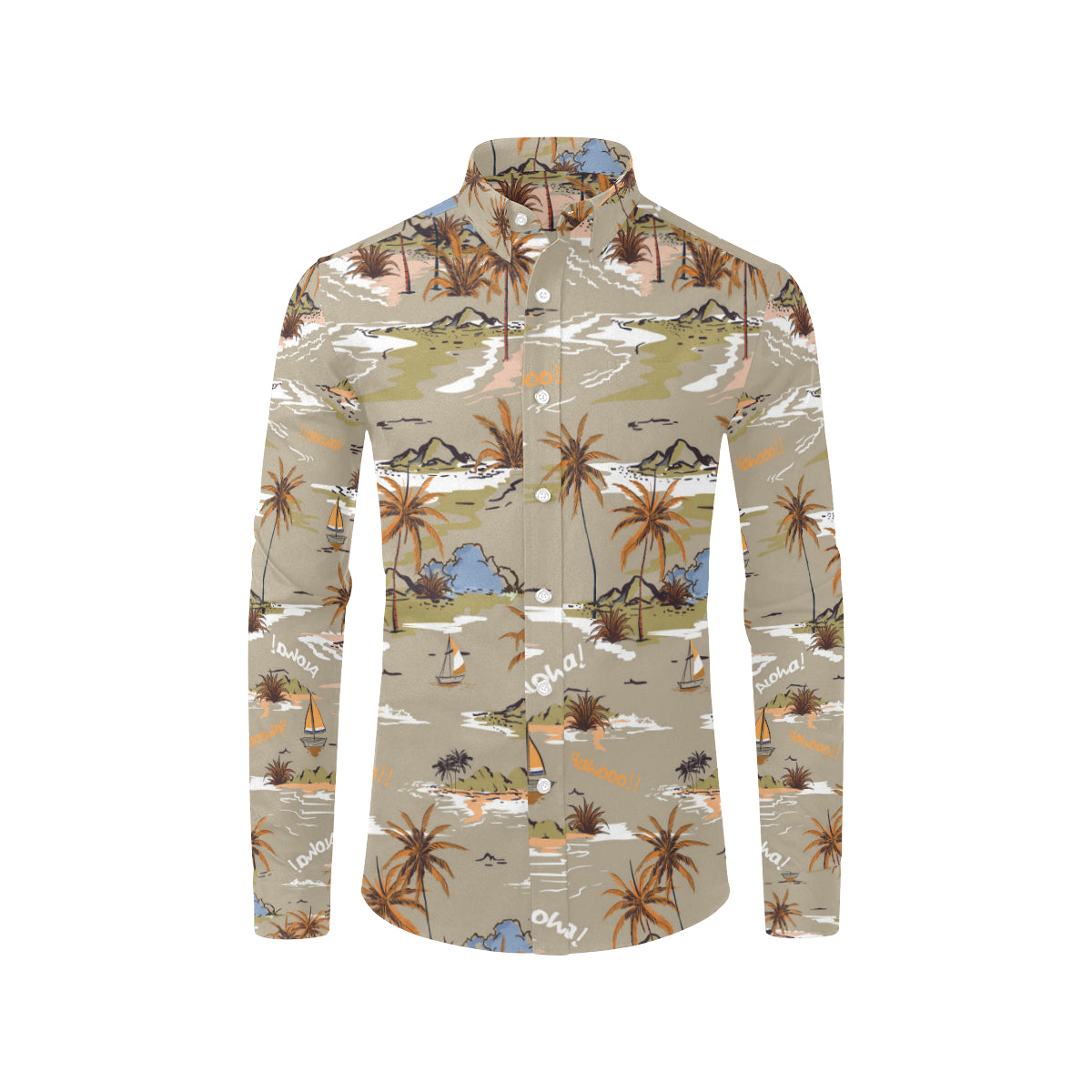 Pacific island Pattern Print Design A05 Men's Long Sleeve Shirt