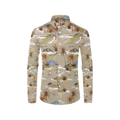 Pacific island Pattern Print Design A05 Men's Long Sleeve Shirt