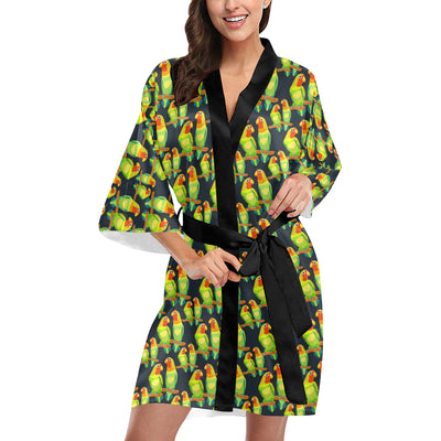 Lovebird Pattern Print Design 01 Women's Short Kimono