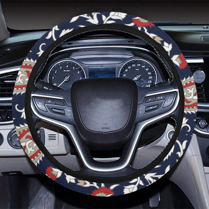 Paisley Pattern Print Design A05 Steering Wheel Cover with Elastic Edge