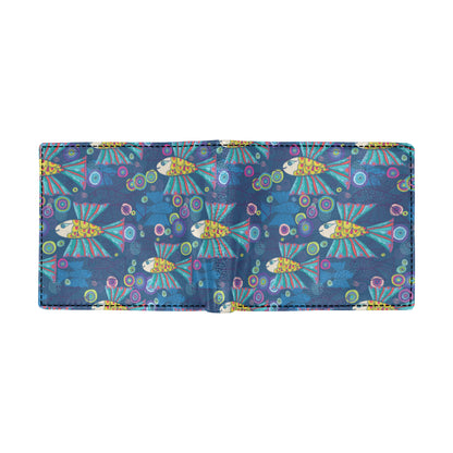 Flying Fish Pattern Print Design 01 Men's ID Card Wallet