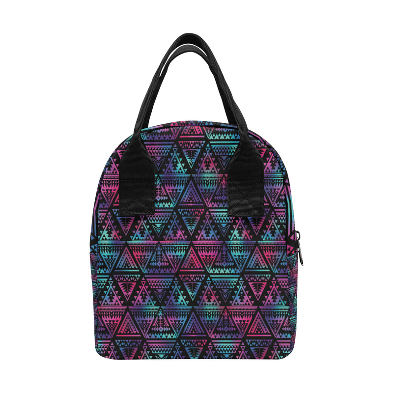 Tribal aztec Dark Multicolor Insulated Lunch Bag