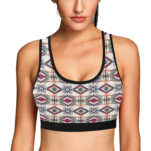 Indian Navajo Art Themed Design Print Sports Bra