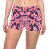 Purple Plumeria Pattern Print Design PM010 Yoga Shorts