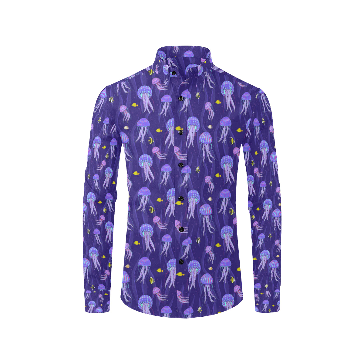 Jellyfish Style Print Men's Long Sleeve Shirt