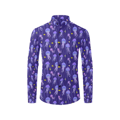 Jellyfish Style Print Men's Long Sleeve Shirt
