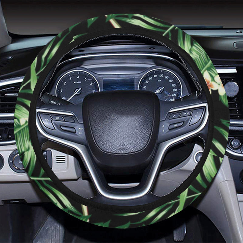 Bird Of Paradise Pattern Print Design BOP05 Steering Wheel Cover with Elastic Edge