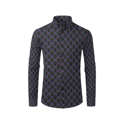 Mermaid Pattern Print Design 09 Men's Long Sleeve Shirt