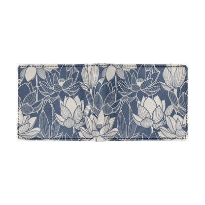 Water Lily Pattern Print Design WL04 Men's ID Card Wallet