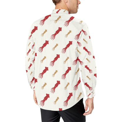 Giant Squid Pattern Print Design 01 Men's Long Sleeve Shirt