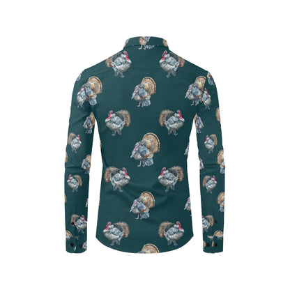 Turkey Pattern Print Design 03 Men's Long Sleeve Shirt
