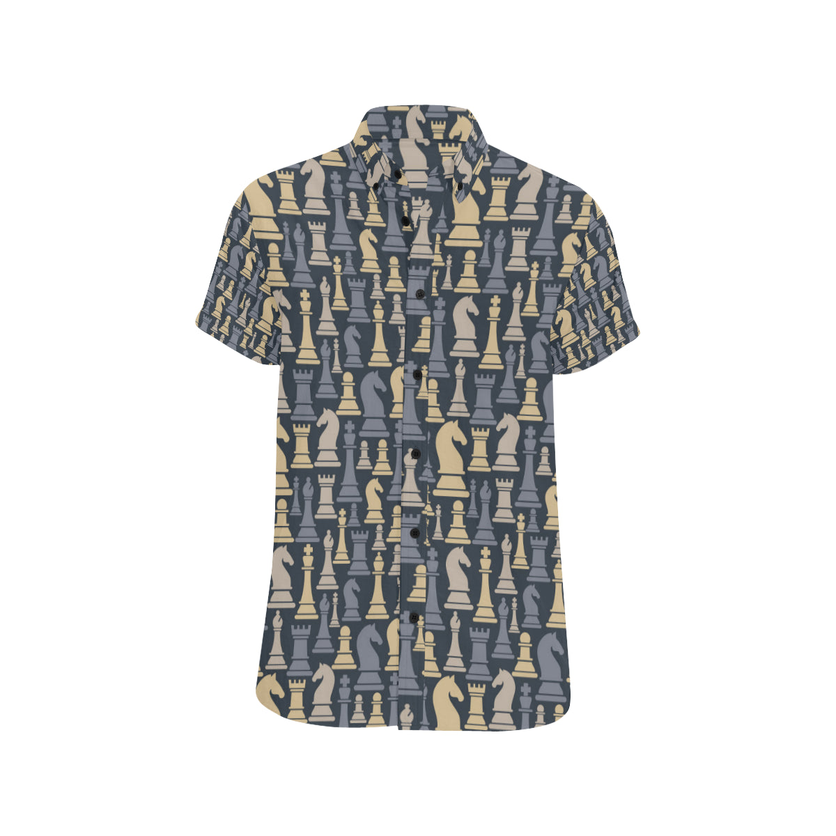 Chess Pattern Print Design 04 Men's Short Sleeve Button Up Shirt