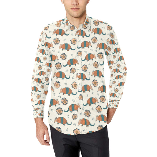 Armadillo Pattern Print Design 02 Men's Long Sleeve Shirt