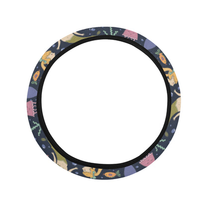 Mermaid Cartoon Pattern Print Design 03 Steering Wheel Cover with Elastic Edge