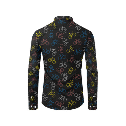 Bicycle Pattern Print Design 03 Men's Long Sleeve Shirt