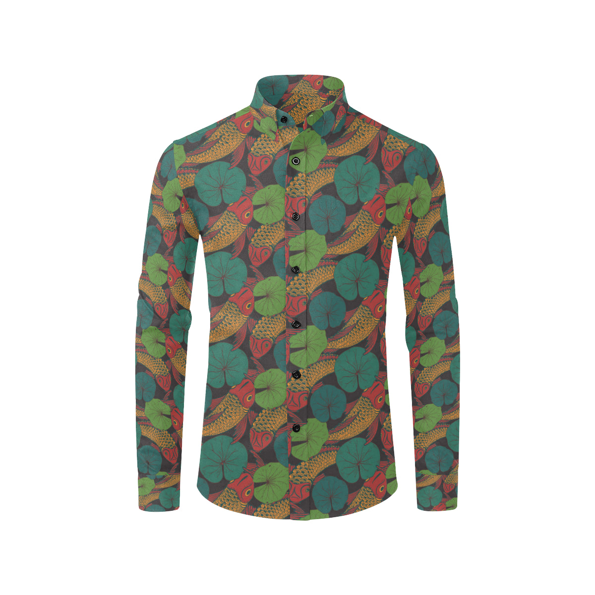 KOI Fish Pattern Print Design 01 Men's Long Sleeve Shirt