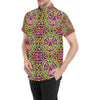 Peace Sign Pattern Print Design A04 Men's Short Sleeve Button Up Shirt