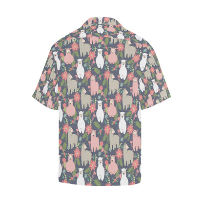 Alpaca Pattern Print Design 03 Men's Hawaiian Shirt