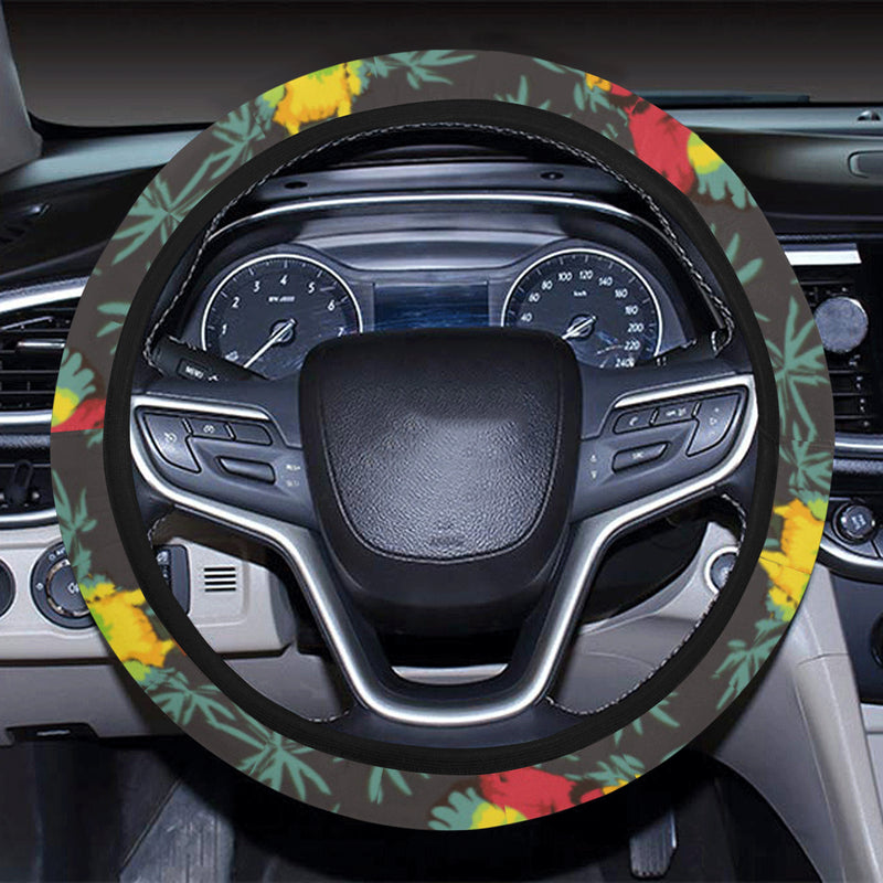 Parrot Themed Print Steering Wheel Cover with Elastic Edge