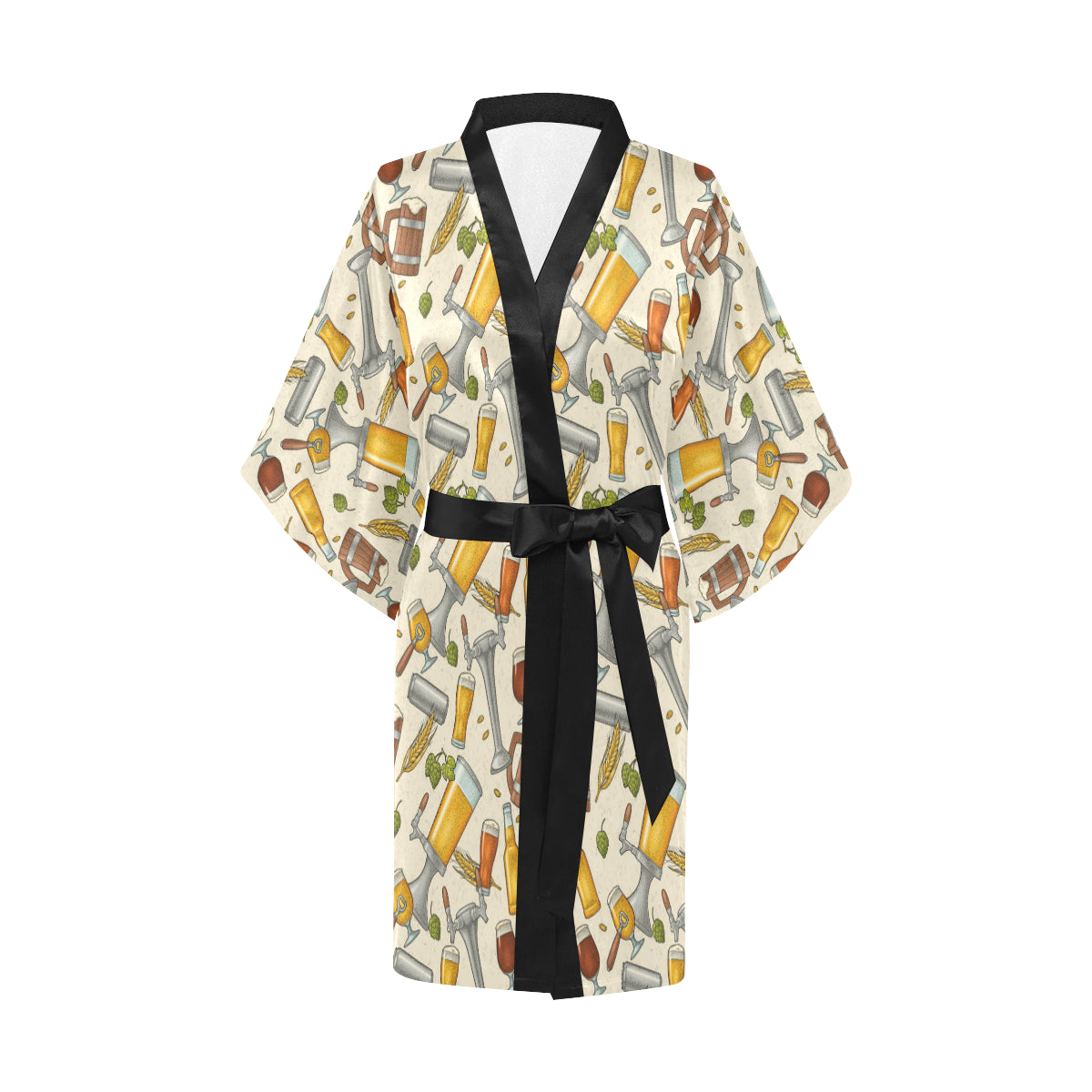 Beer Pattern Print Design 05 Women's Short Kimono