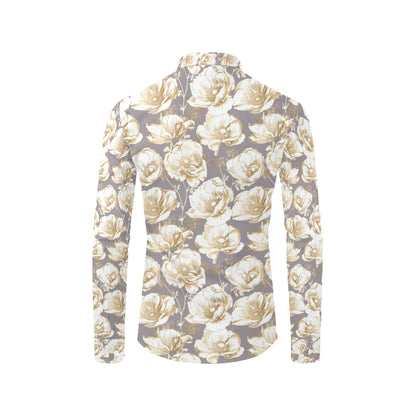 Anemone Pattern Print Design AM05 Men's Long Sleeve Shirt