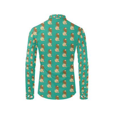 Lion Pattern Print Design 02 Men's Long Sleeve Shirt