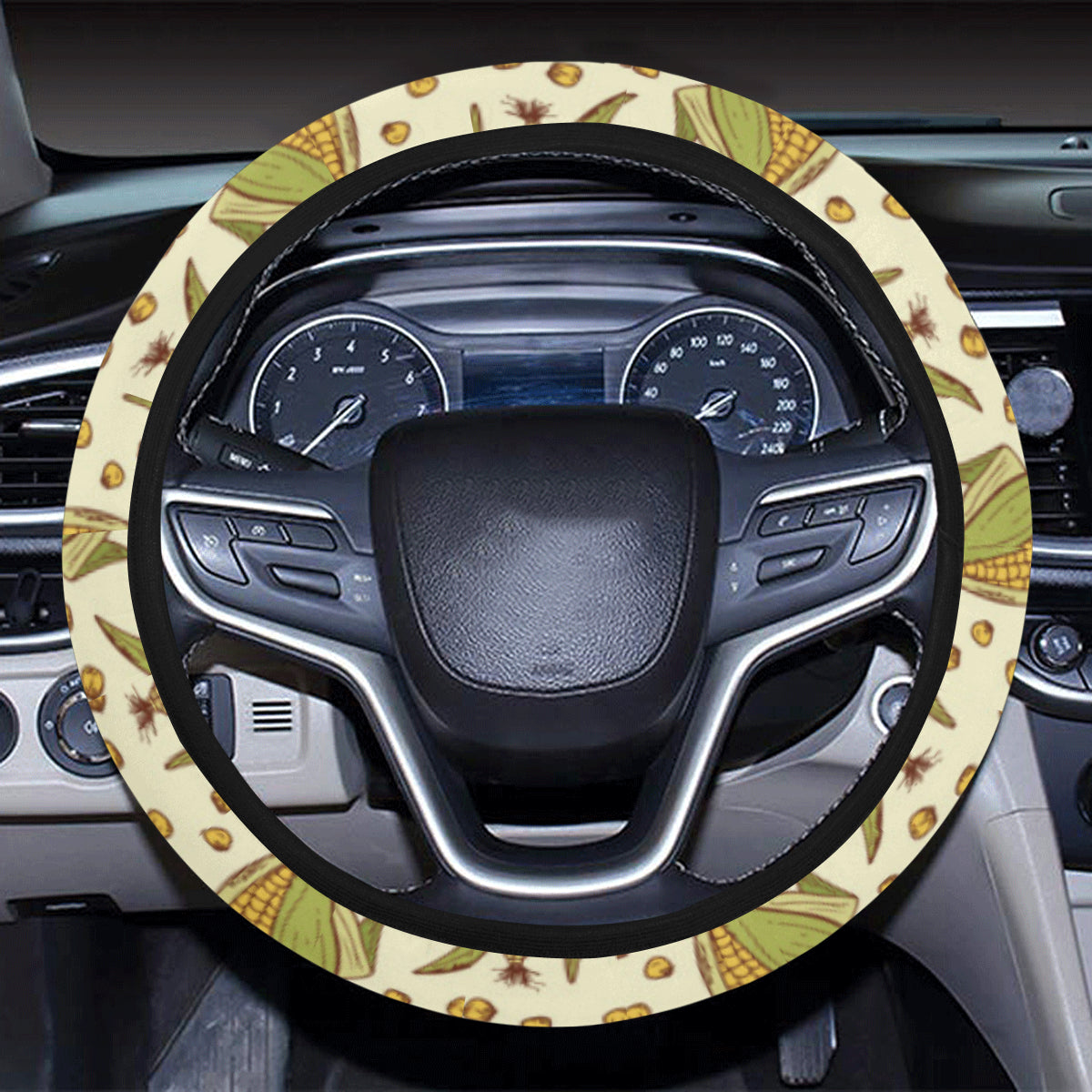 Corn Pattern Print Design 01 Steering Wheel Cover with Elastic Edge