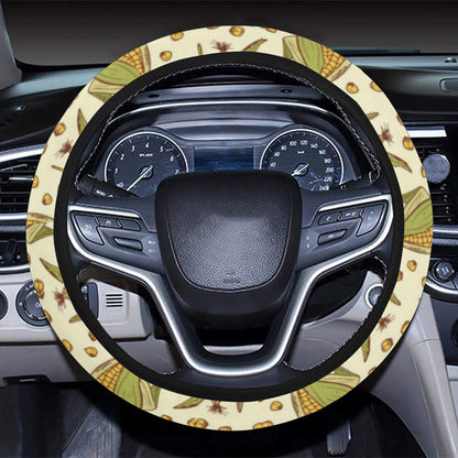 Corn Pattern Print Design 01 Steering Wheel Cover with Elastic Edge
