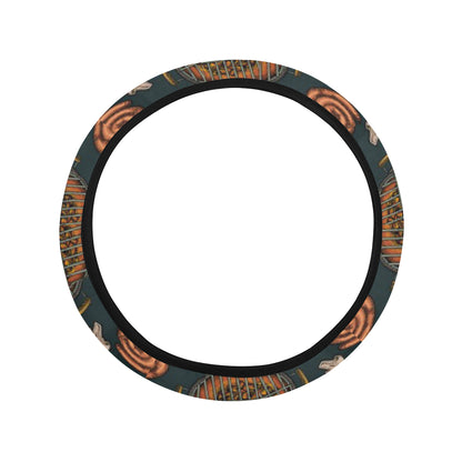 Barbecue Pattern Print Design 02 Steering Wheel Cover with Elastic Edge