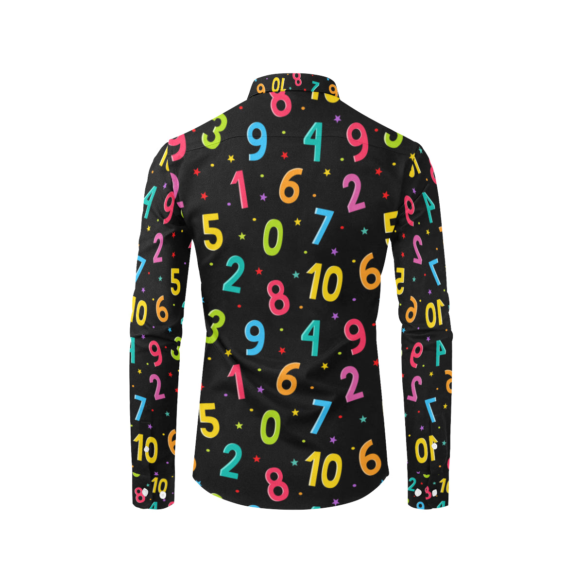 Number Pattern Print Design A04 Men's Long Sleeve Shirt