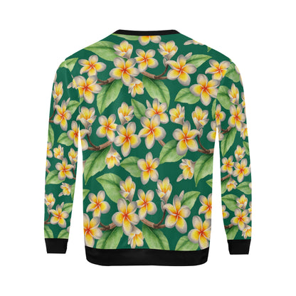 Plumeria Pattern Print Design PM07 Men Long Sleeve Sweatshirt