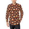 Basketball Black Background Pattern Men's Long Sleeve Shirt