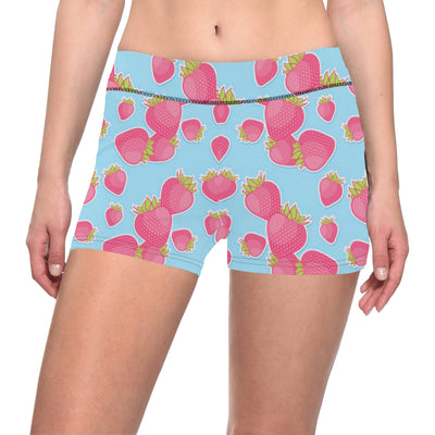 Strawberry Pattern Print Design SB04 Yoga Shorts