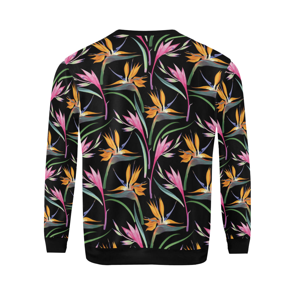 Tropical Flower Pattern Print Design TF017 Men Long Sleeve Sweatshirt