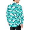 Dolphin Design Print Pattern Men's Long Sleeve Shirt