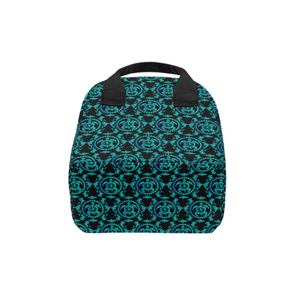 turquoise Tribal Sea Turtle Hawaiian Insulated Lunch Bag