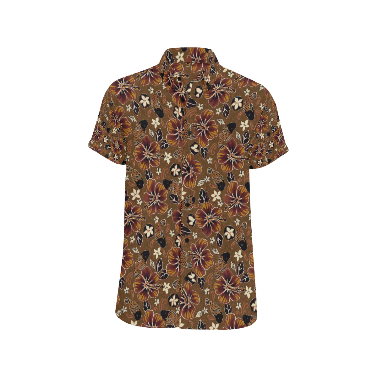 Hawaiian Themed Pattern Print Design H01 Men's Short Sleeve Button Up Shirt