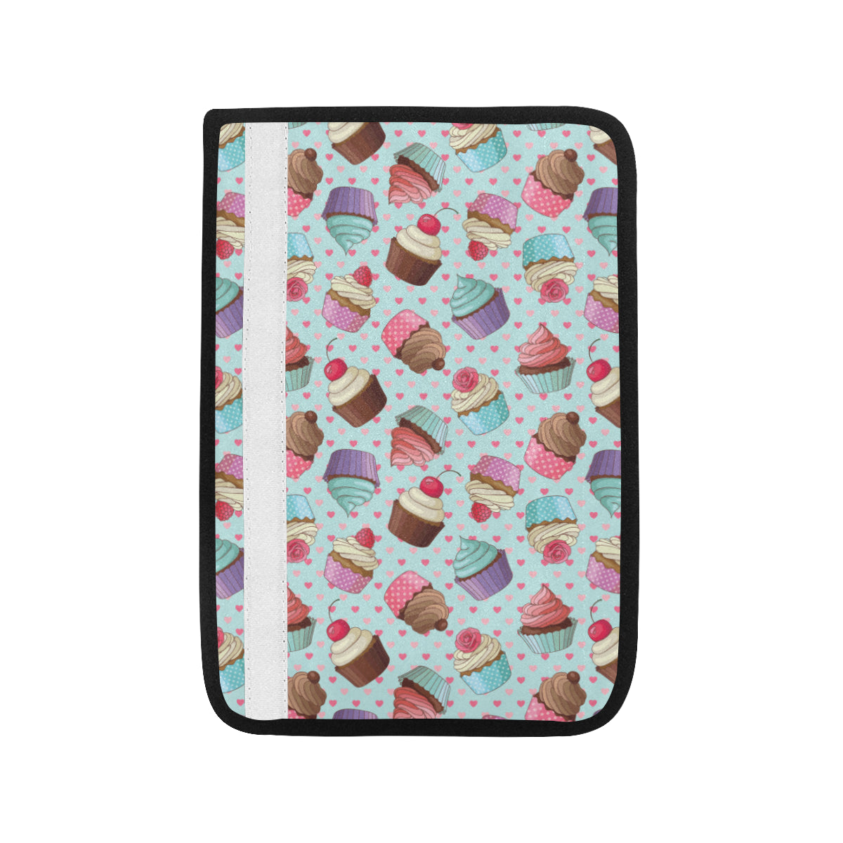 Cupcakes Fancy Heart Print Pattern Car Seat Belt Cover