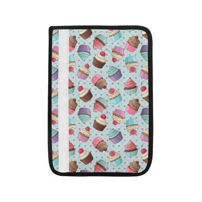 Cupcakes Fancy Heart Print Pattern Car Seat Belt Cover