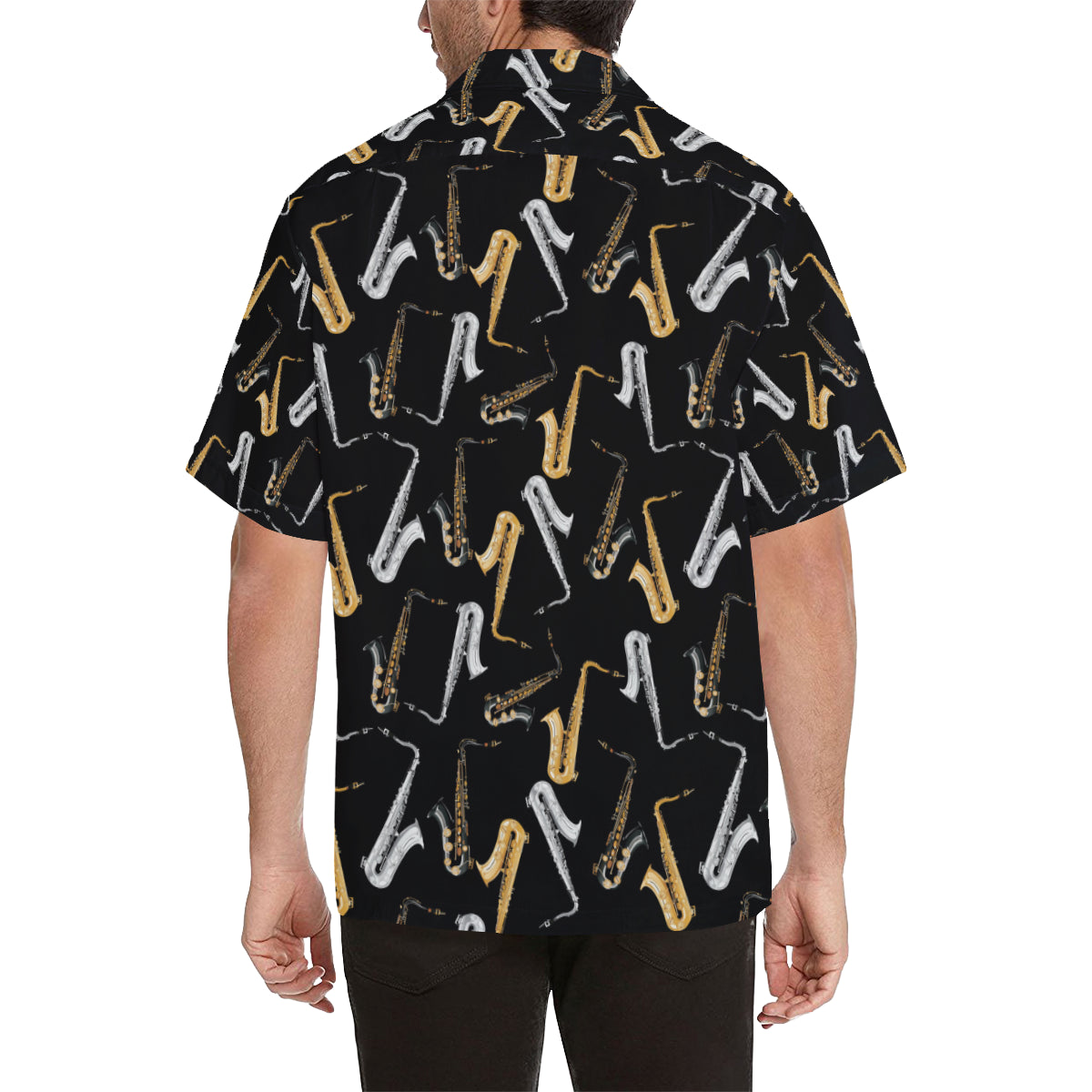 Saxophone Pattern Print Design 01 Men's Hawaiian Shirt