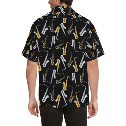 Saxophone Pattern Print Design 01 Men's Hawaiian Shirt