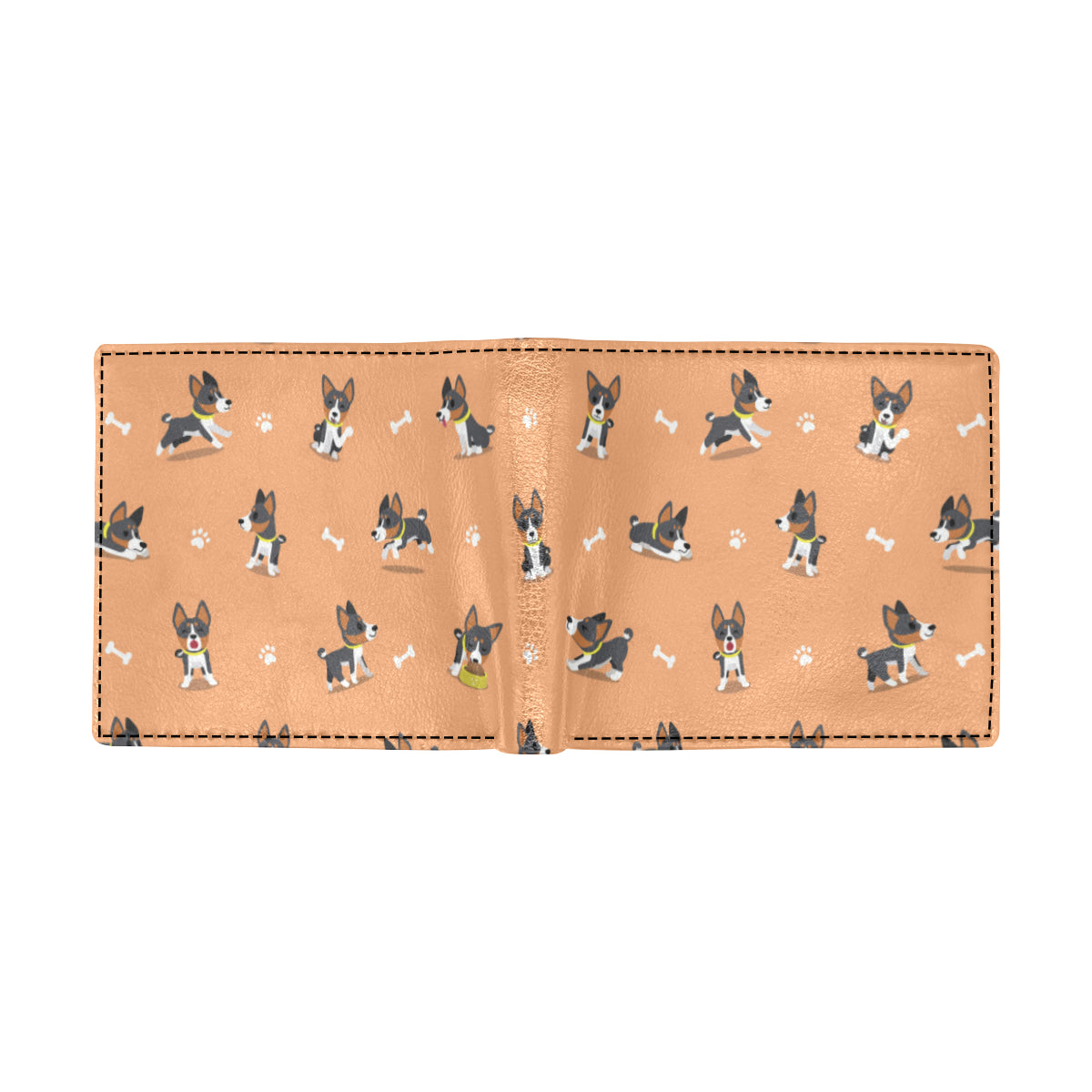 Basenji Pattern Print Design 01 Men's ID Card Wallet