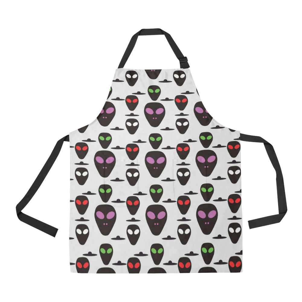 Alien Pattern Print Design 06 Apron with Pocket