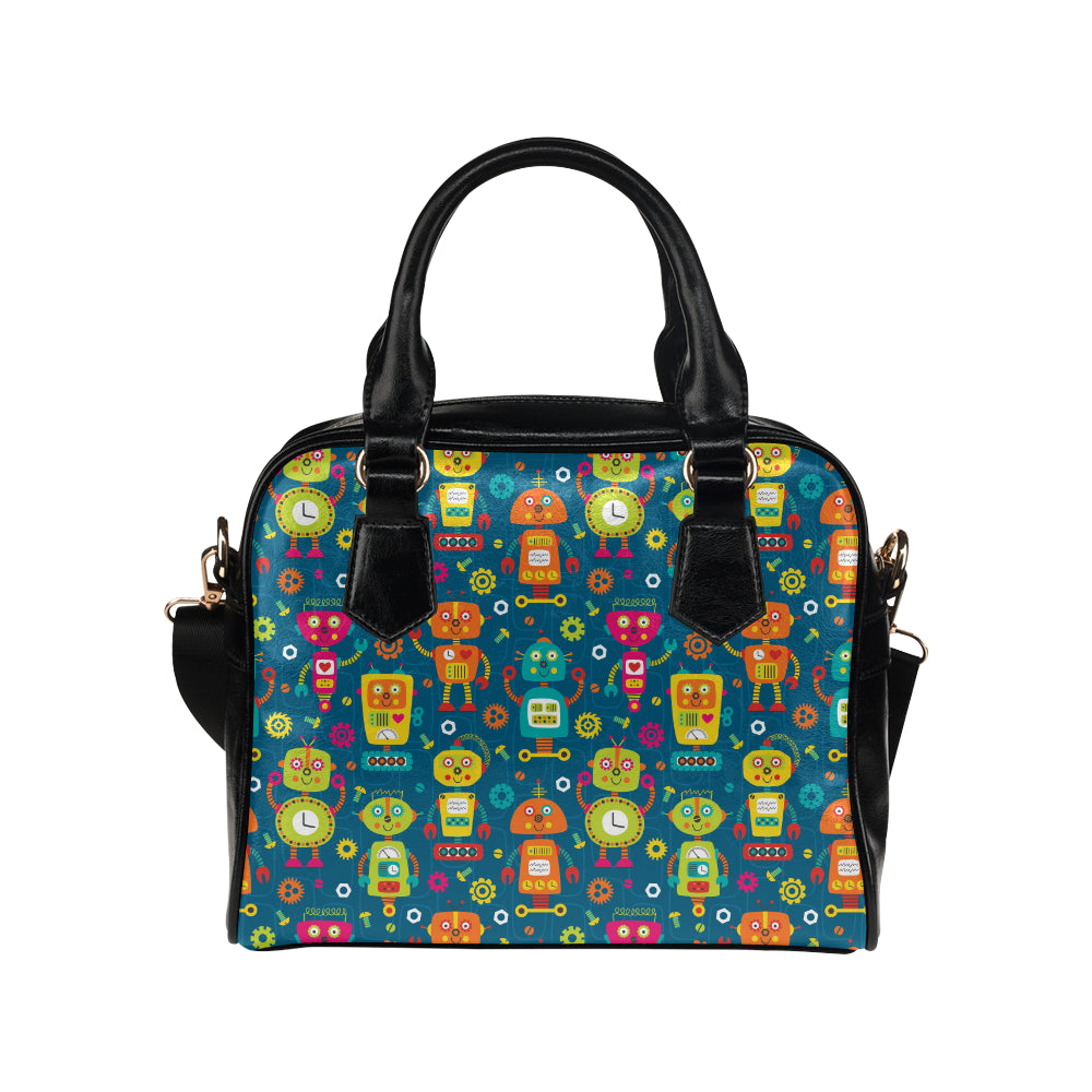 Robot Pattern Print Design A04 Shoulder Handbag
