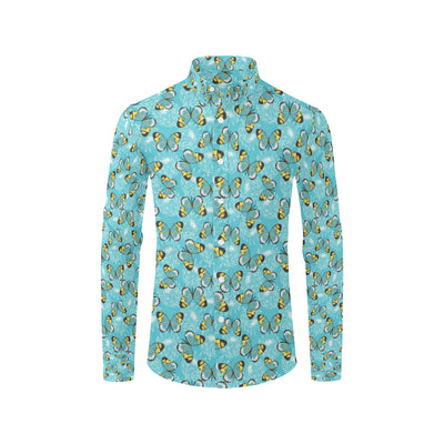 Butterfly Pattern Print Design 010 Men's Long Sleeve Shirt