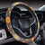 Mandala Flower Themed Design Print Steering Wheel Cover with Elastic Edge