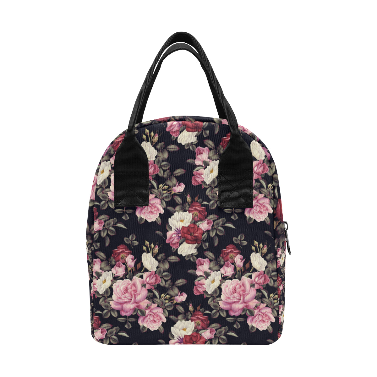 Rose Pattern Insulated Lunch Bag